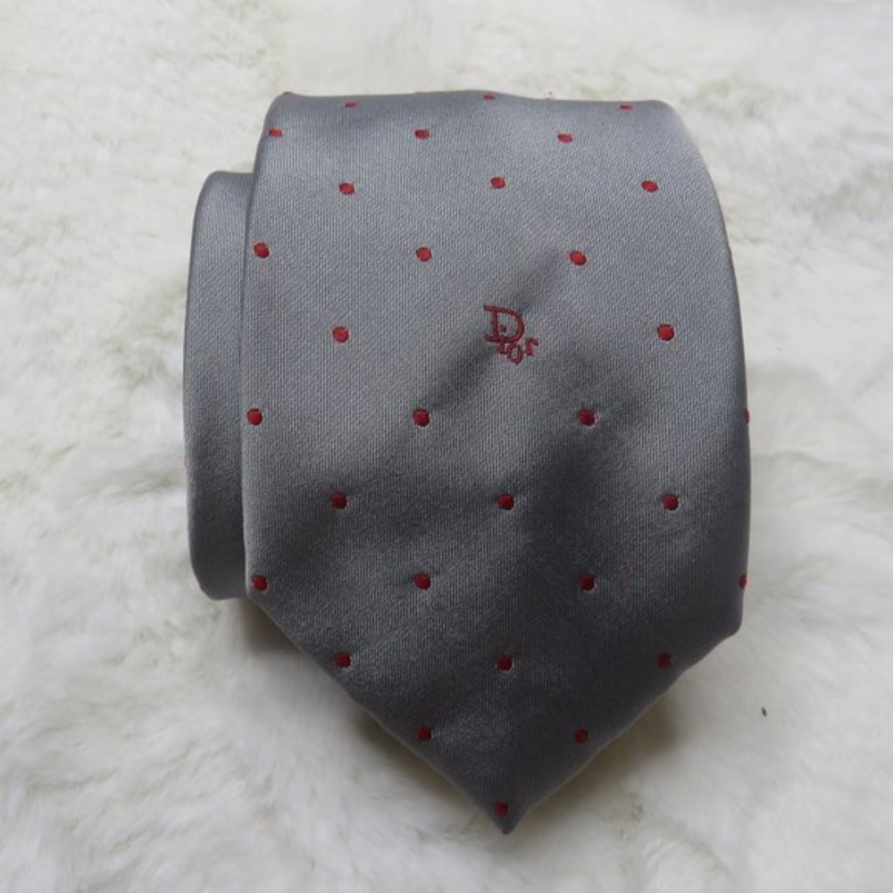 Christian Dior polkadot logo tie